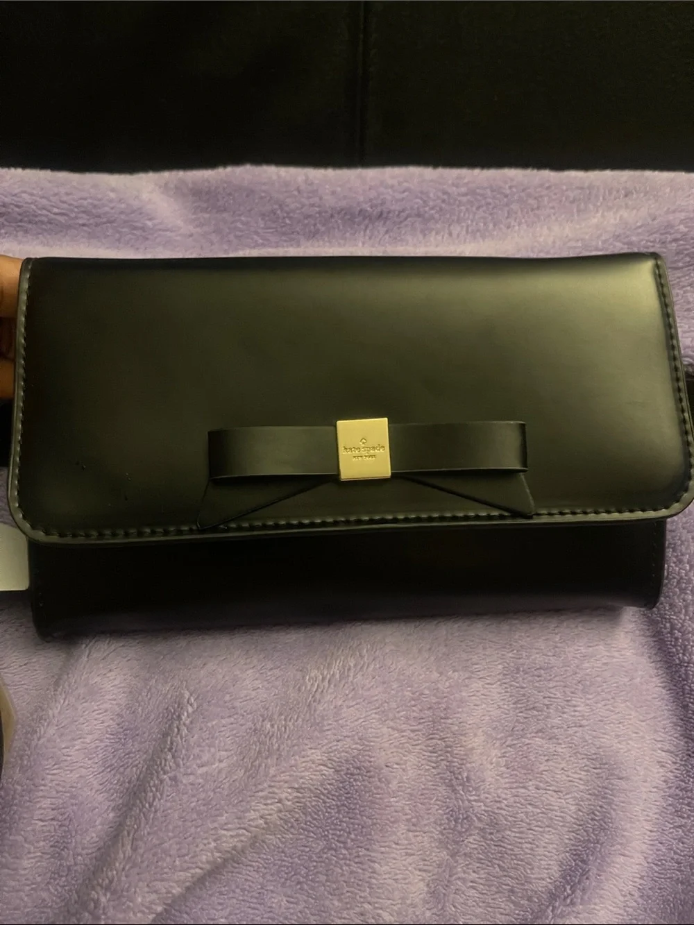 Kate Spade Black Leather Bow Belt Bag w/Gold Hardware      Sz L/XL NWT